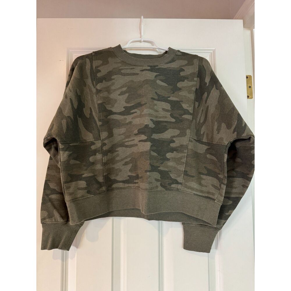 Women's Z SUPPLY Cropped Camo Pullover Sweatshirt Size Small